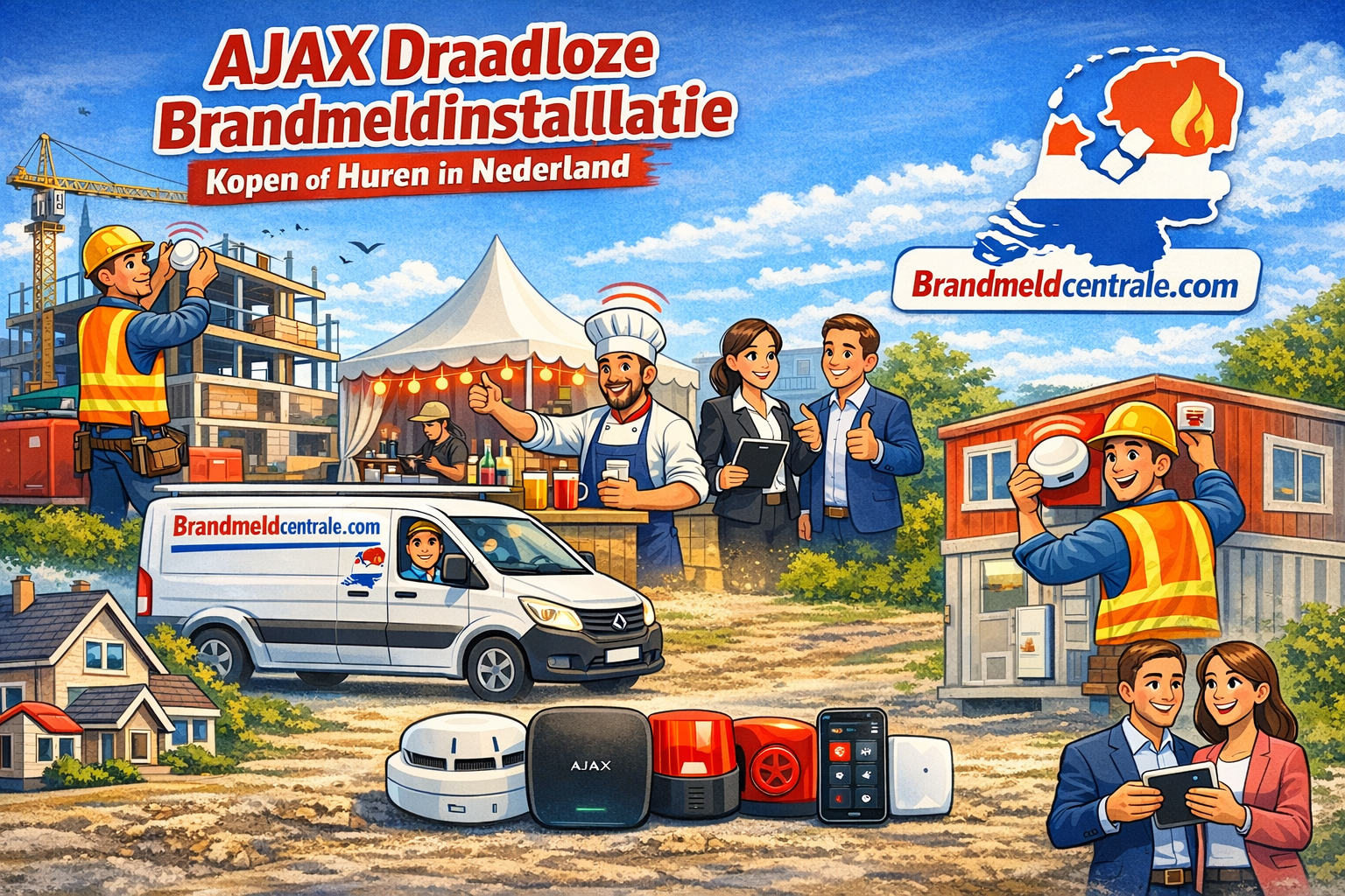 AJAX draadloze brandmeldinstallatie kopen of huren