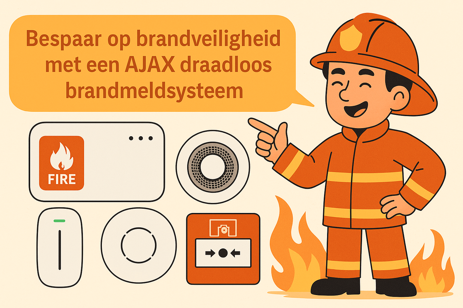 Bespaar op brandveiligheid met AJAX brandmeldinstallatie