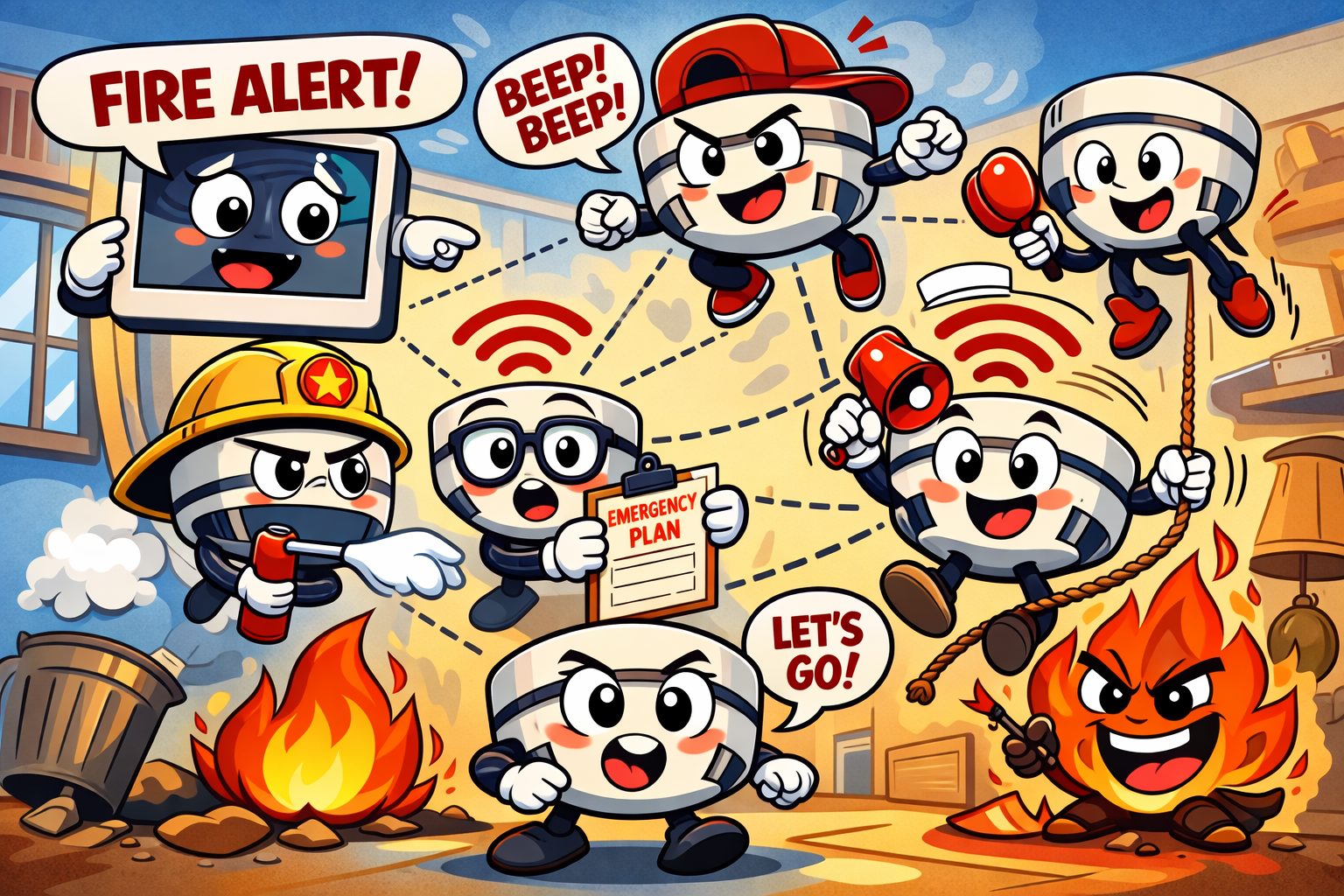 Draadloze branddetectie