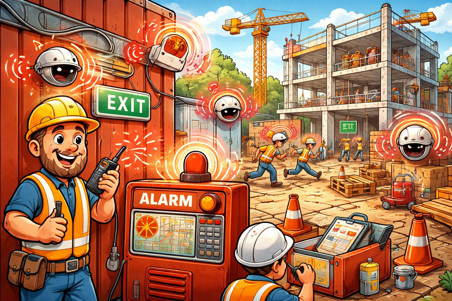 Tijdelijke draadloze brandmeldinstallatie voor bouwplaatsen