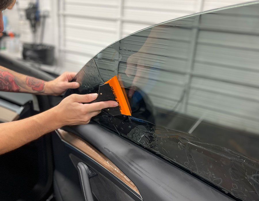 Window tinting an audi