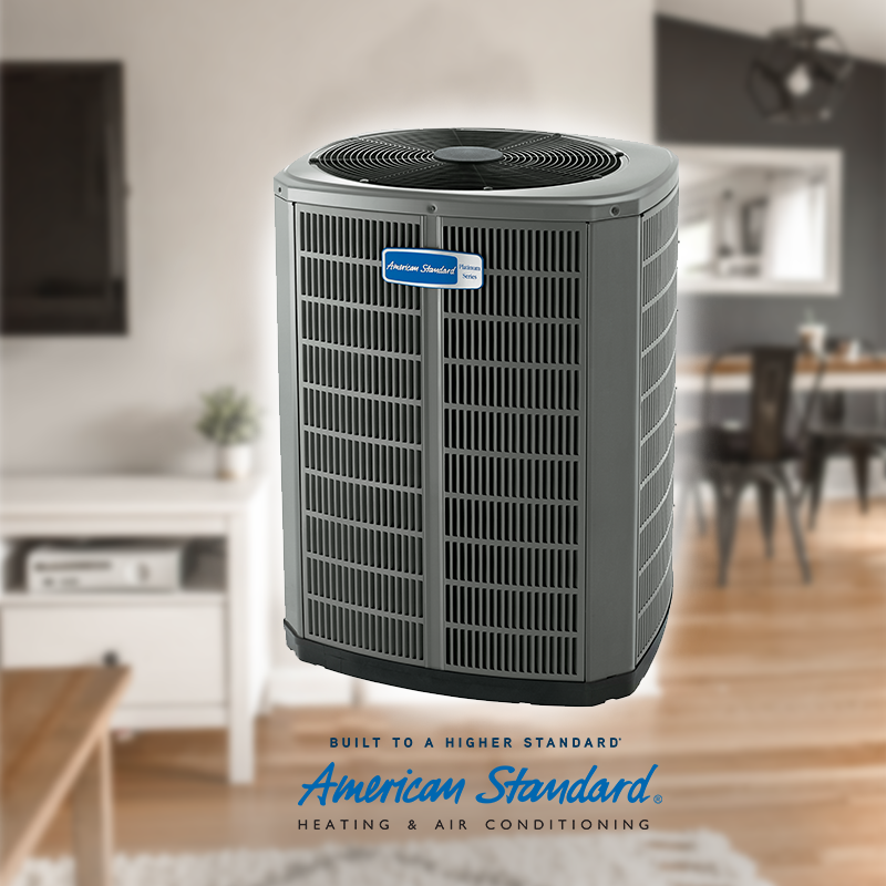 A picture of an american standard air conditioner in a living room
