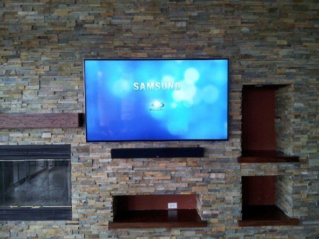 Home Theater Installation — TV on Stone Wall in Richmond, KY