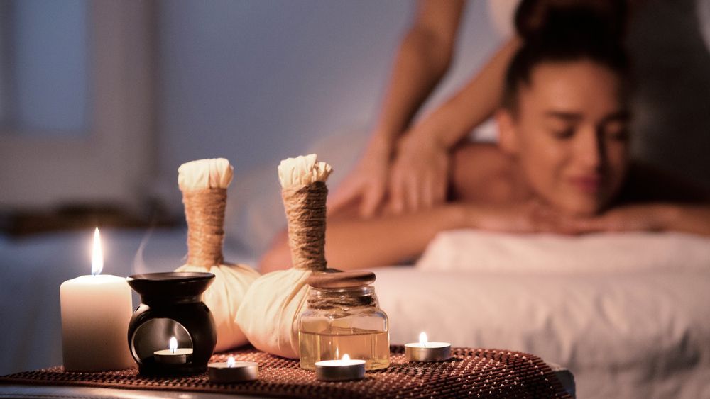 Woman Receiving a Back Massage at a Spa — Leela Thai Massage & Spa in Newtown, QLD