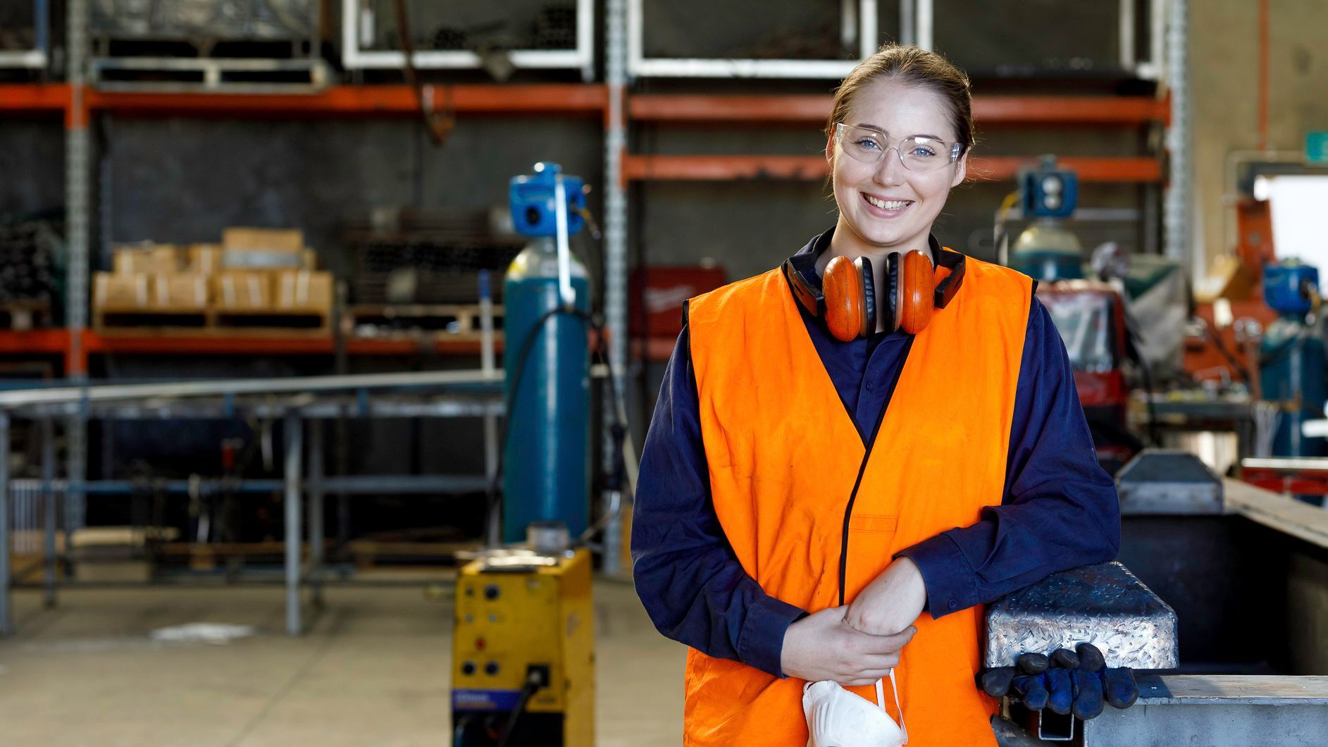 A happy apprentice in the workplace
