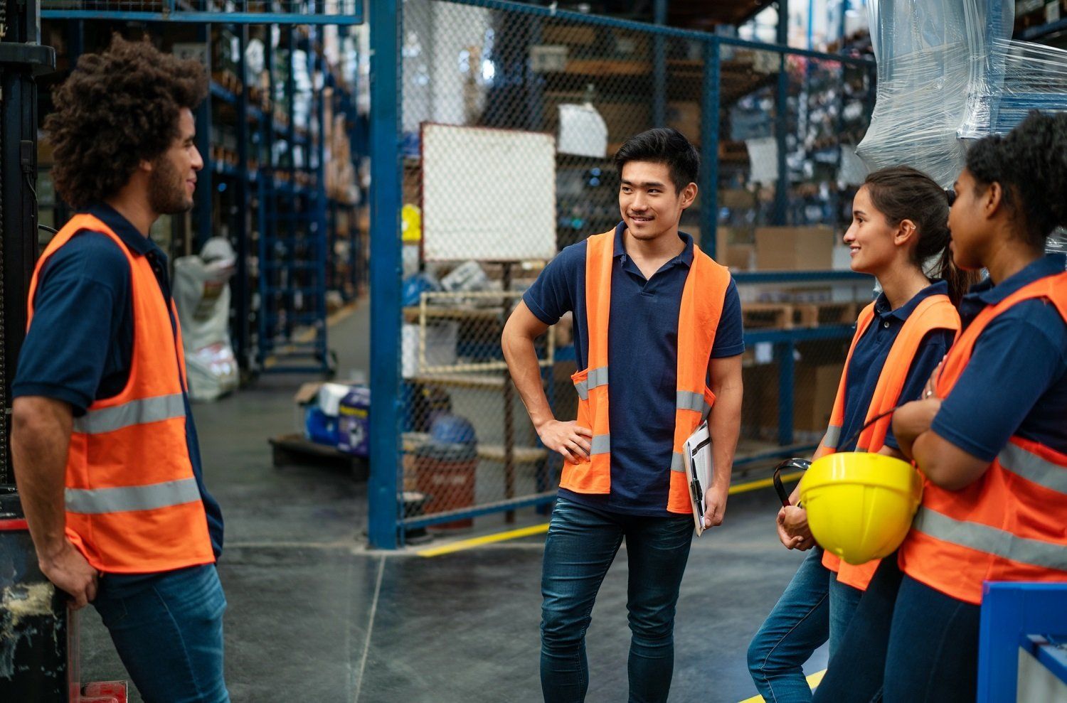 Young warehouse workers