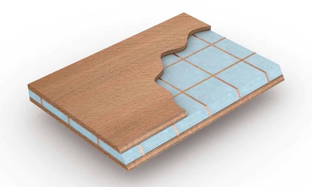 lastra di parquet sopra un pavimento