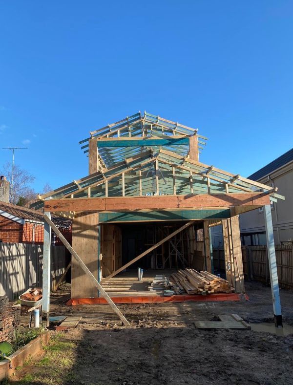 Melbourne Extension Builder image of partially completed extension provided to former clients.