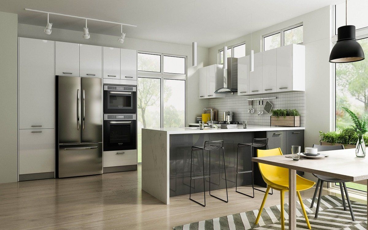 Glossy White And Grey Kitchen Style — Newport, DE — Kitchen Provider Inc