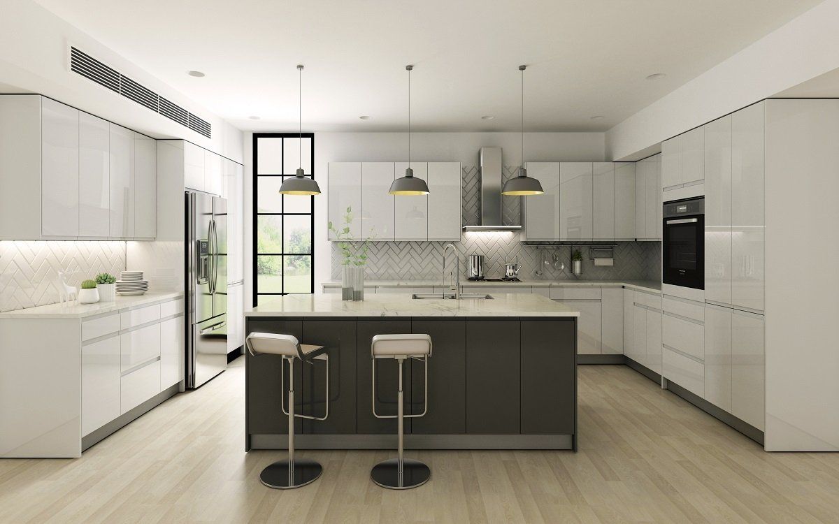 Lacquer White And Grey Kitchen Style — Newport, DE — Kitchen Provider Inc