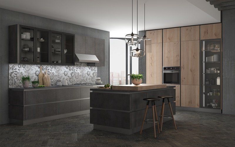 Rustic Oak And Grey Style Kitchen — Newport, DE — Kitchen Provider Inc