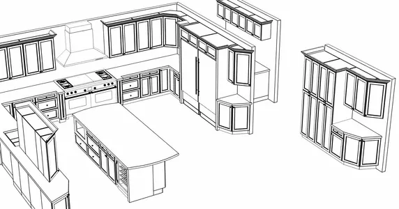 Sketch Of A Modern Interior Kitchen — Newport, DE — Kitchen Provider Inc