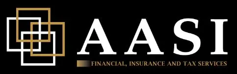 Logo for AASI, Financial, Insurance and Tax Services, with overlapping squares and white text.