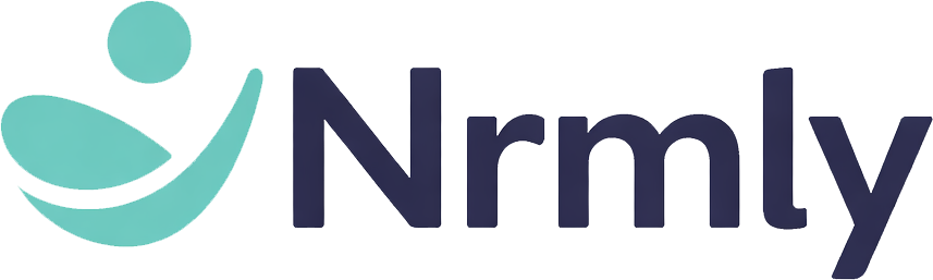 Logo featuring a teal person-like shape and the word