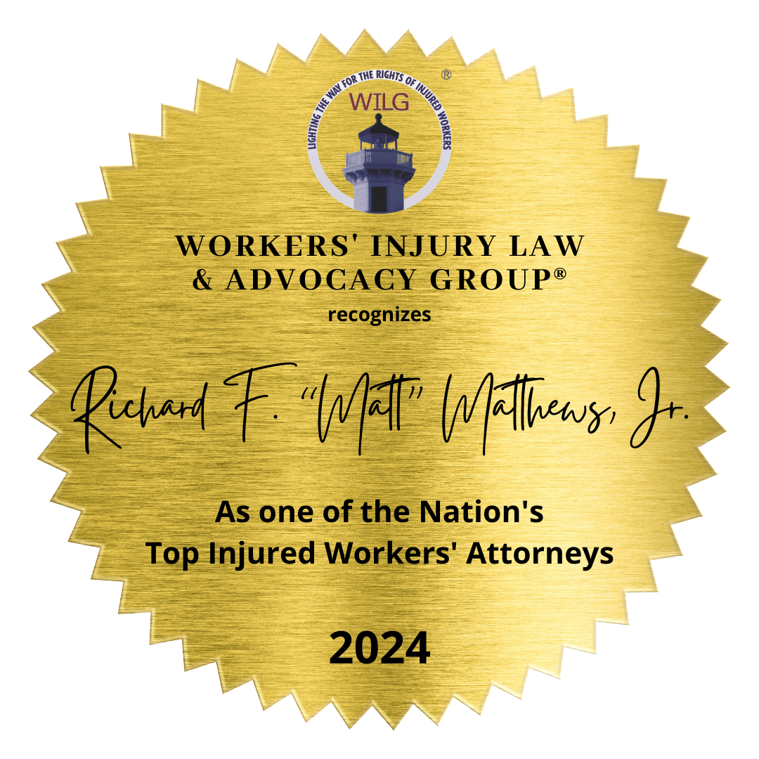Attorney Matt Matthews is recognized as one of the nations top injured workers' attorneys