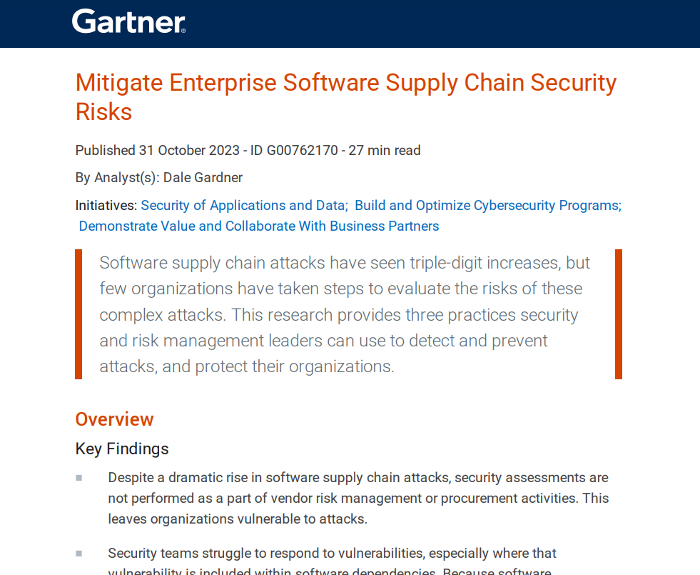 Mitigate Enterprise Software Supply Chain Security Risks