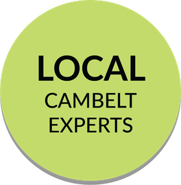 A blue circle with the words `` local clutch experts '' written on it.