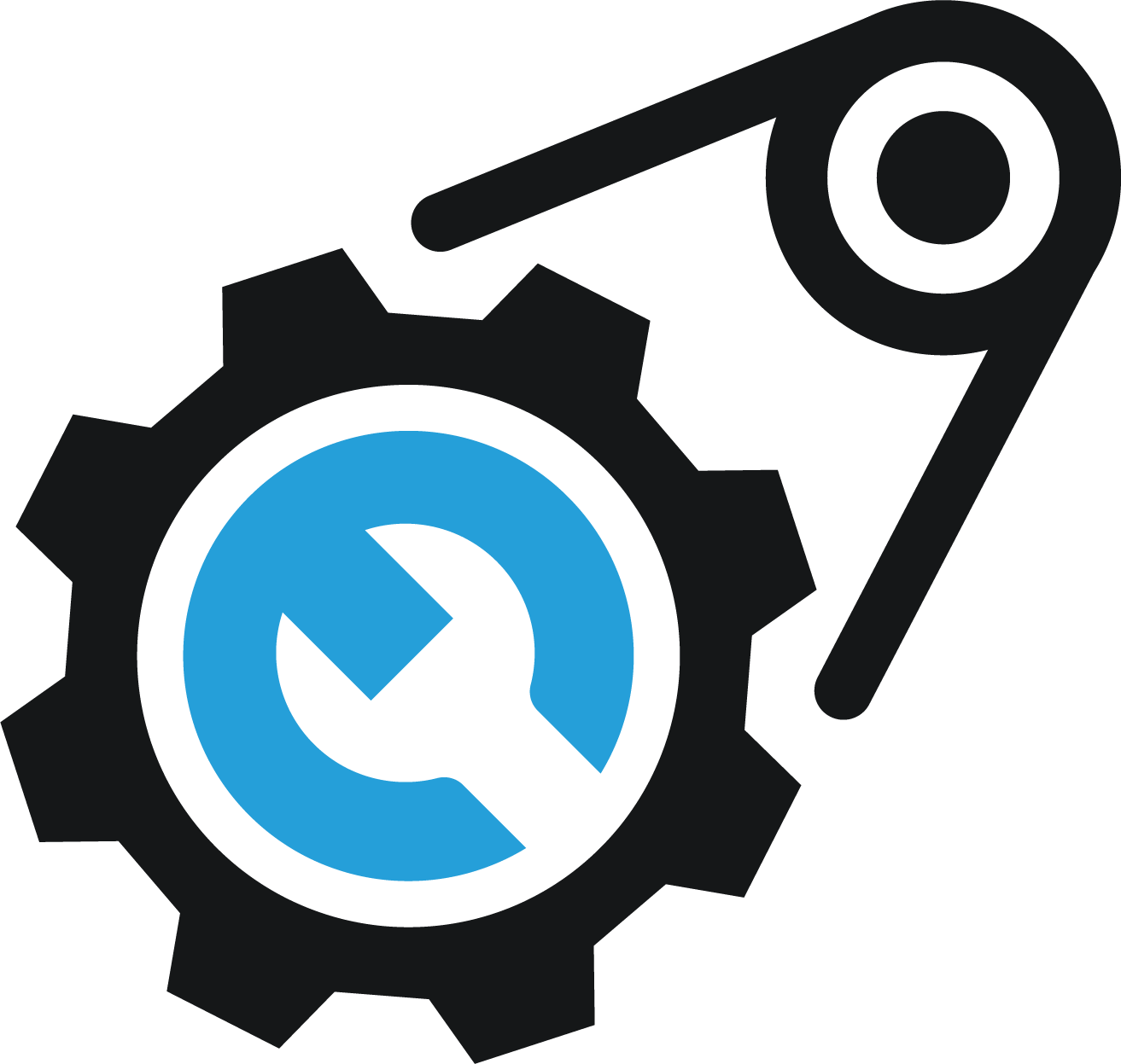 A blue circle with a white circle in the middle on a white background.