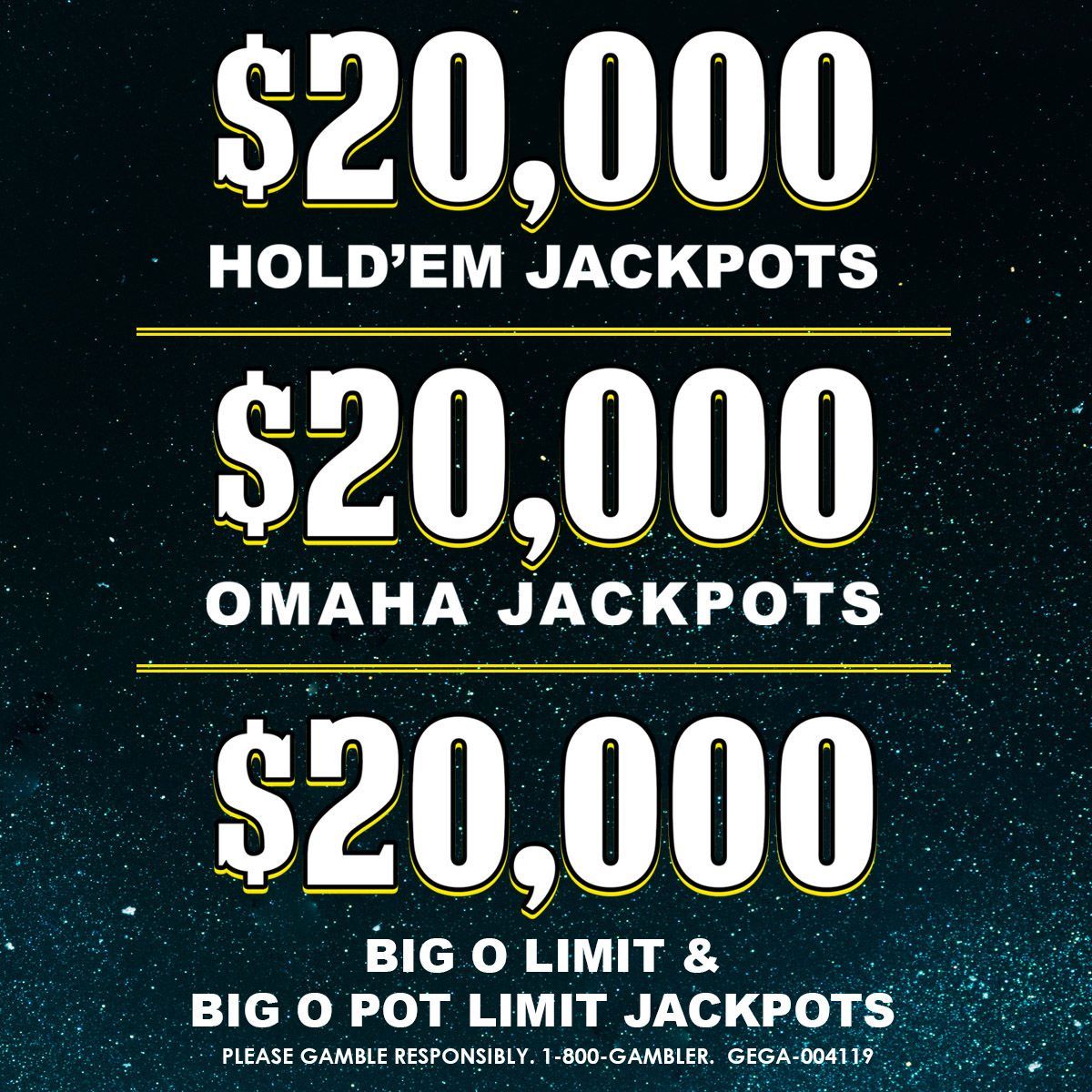 Poker Jackpots!! 20k Hold'em, omaha, and big o