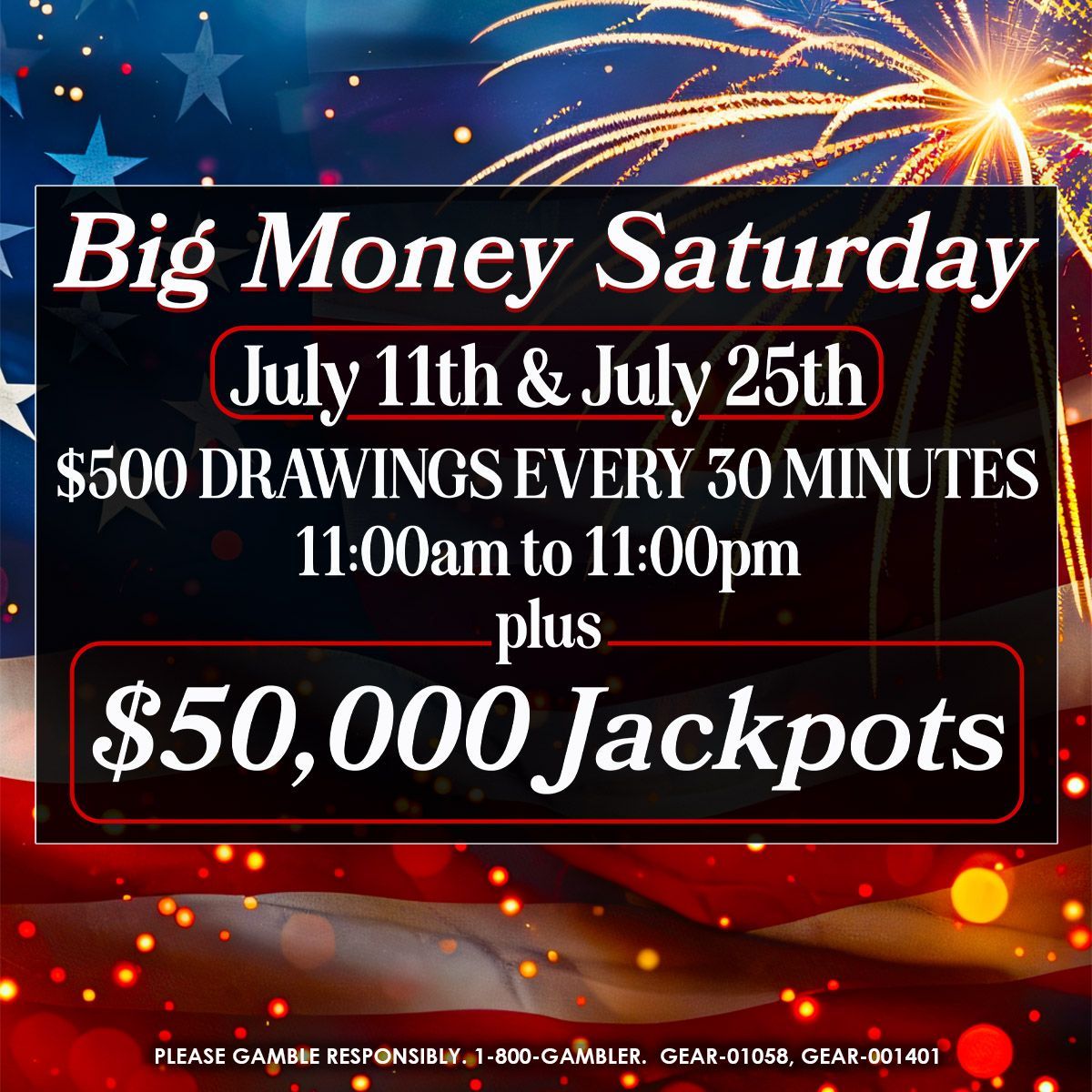 Big Money Saturday Drawings March 21st