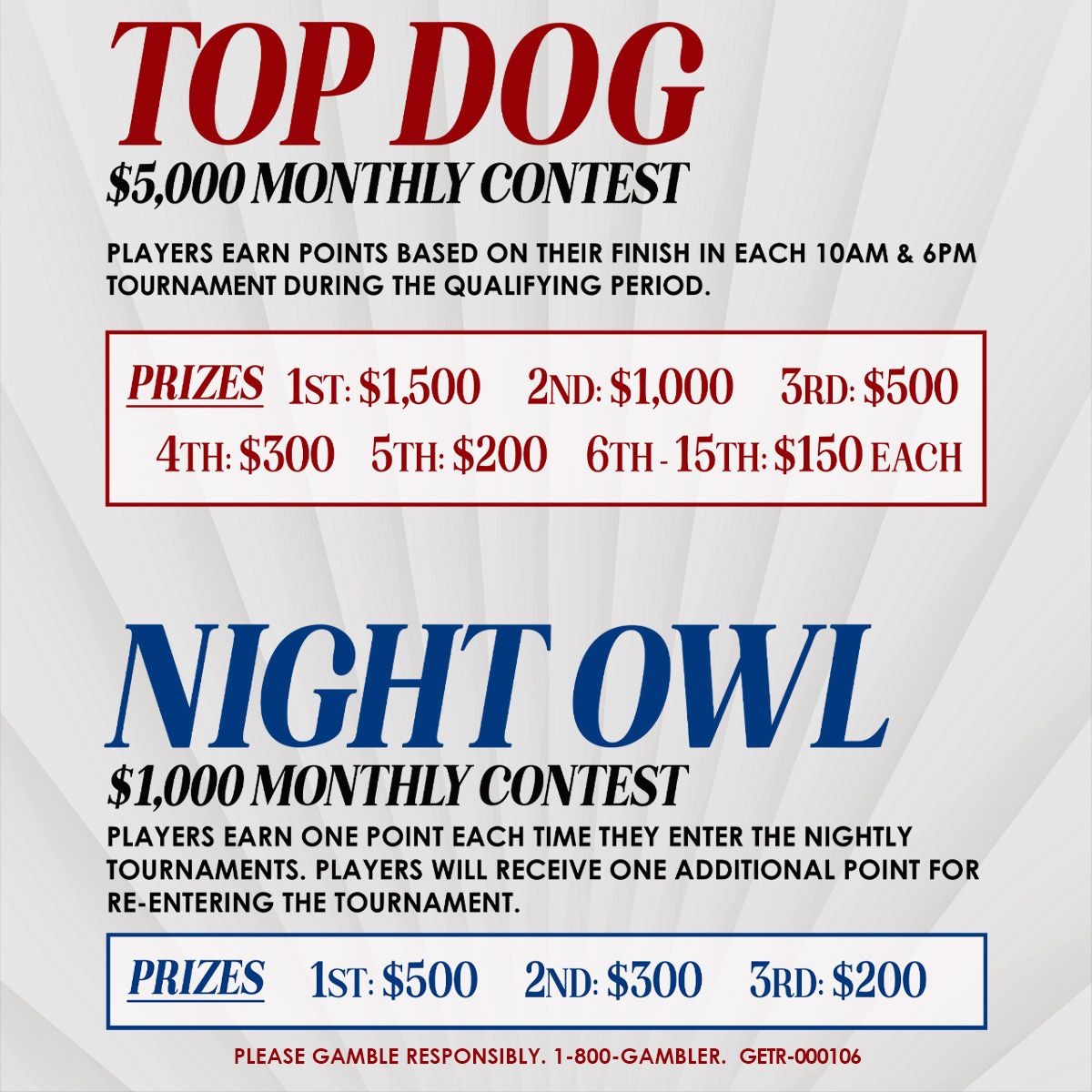 top dog promo for poker tournaments