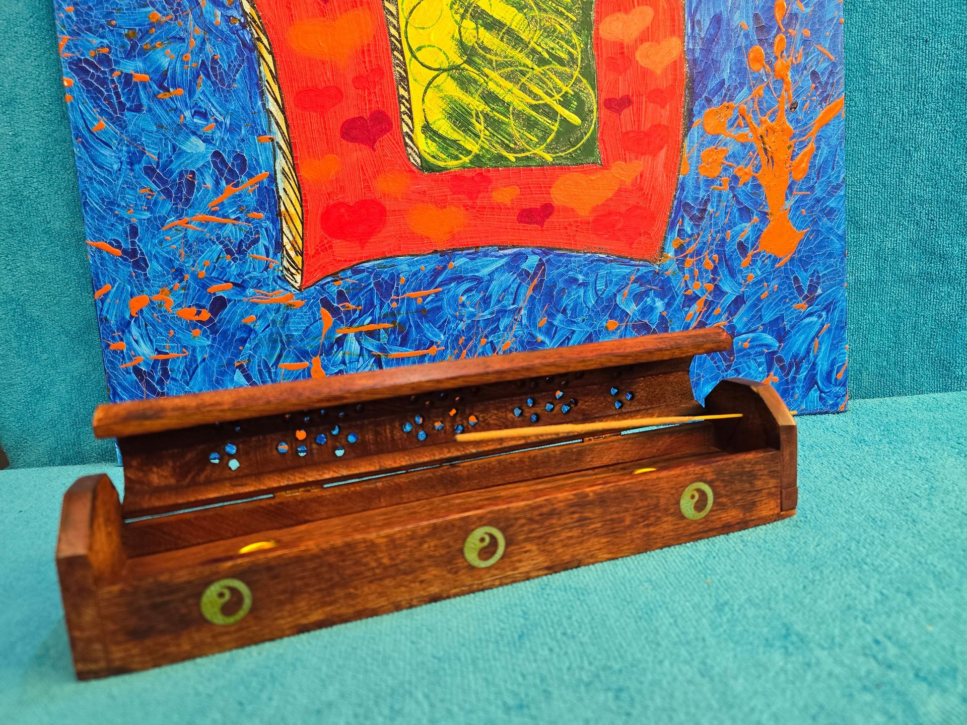 Wierook houten opbergdoos/brander