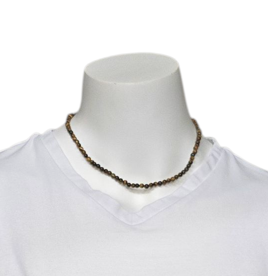 Edelstenen kogelcollier 4mm met sluitwerk