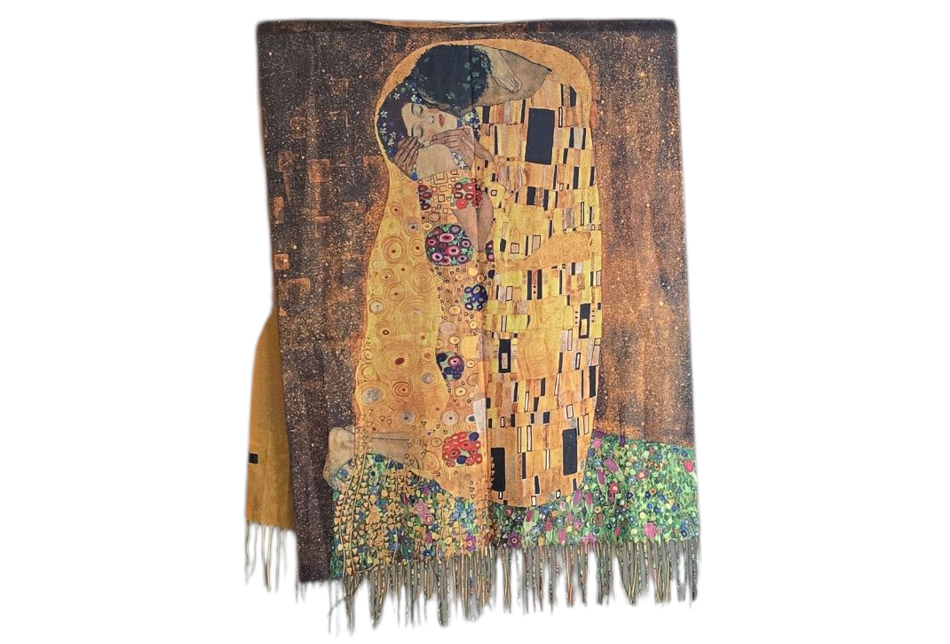 Een sjaal met daarop Gustav Klimts schilderij 