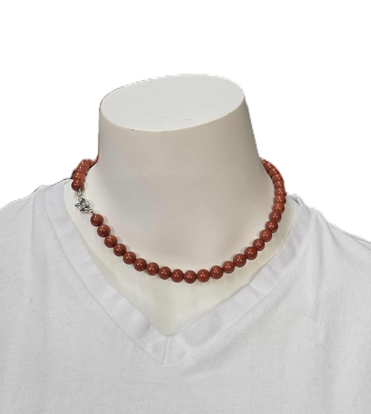 Edelstenen kogelcollier 8mm met sluitwerk