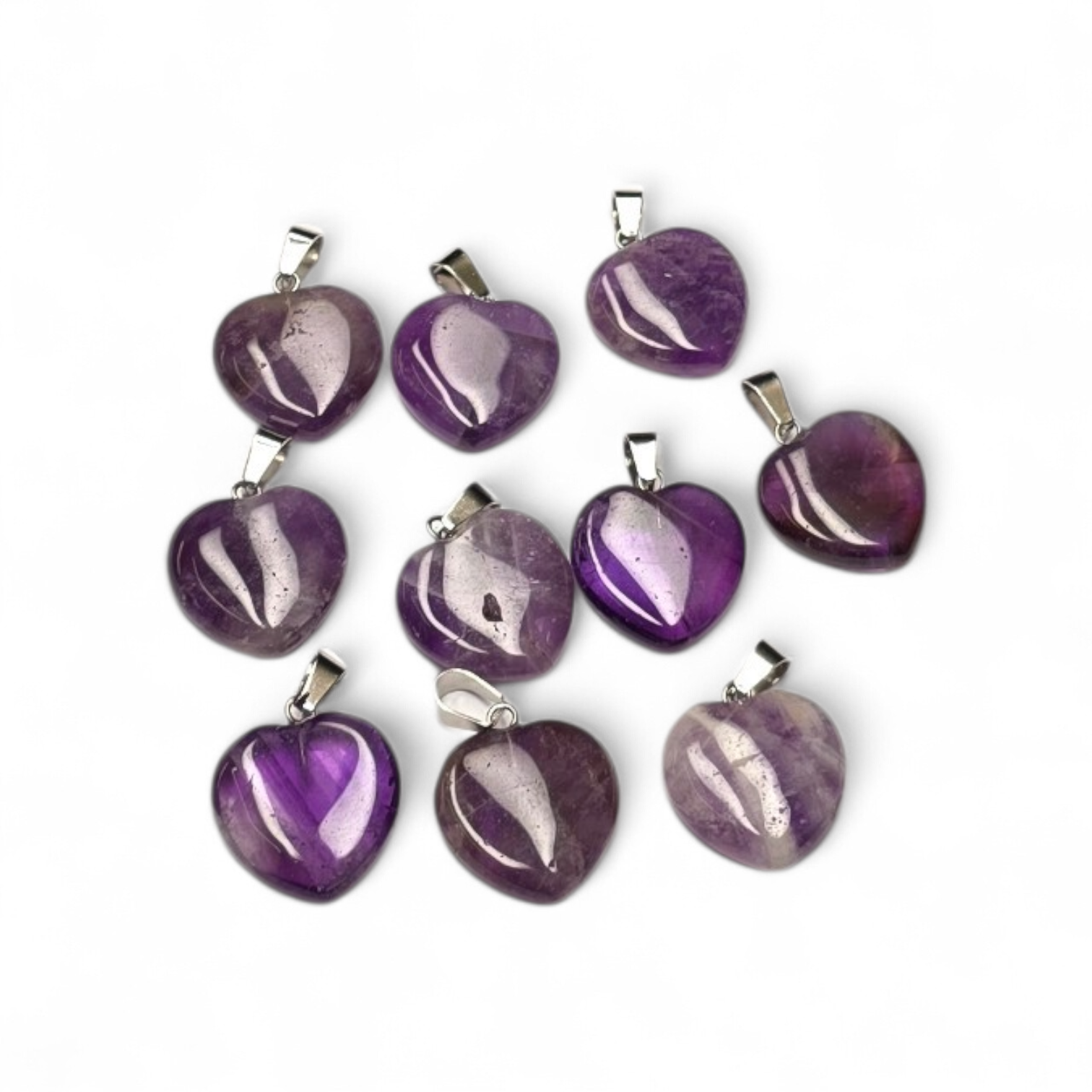 Amethist hanger hartjesvorm