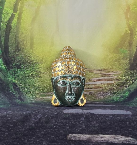 Houten Boeddha maskers (zilveren masker tijdelijk uitverkocht)