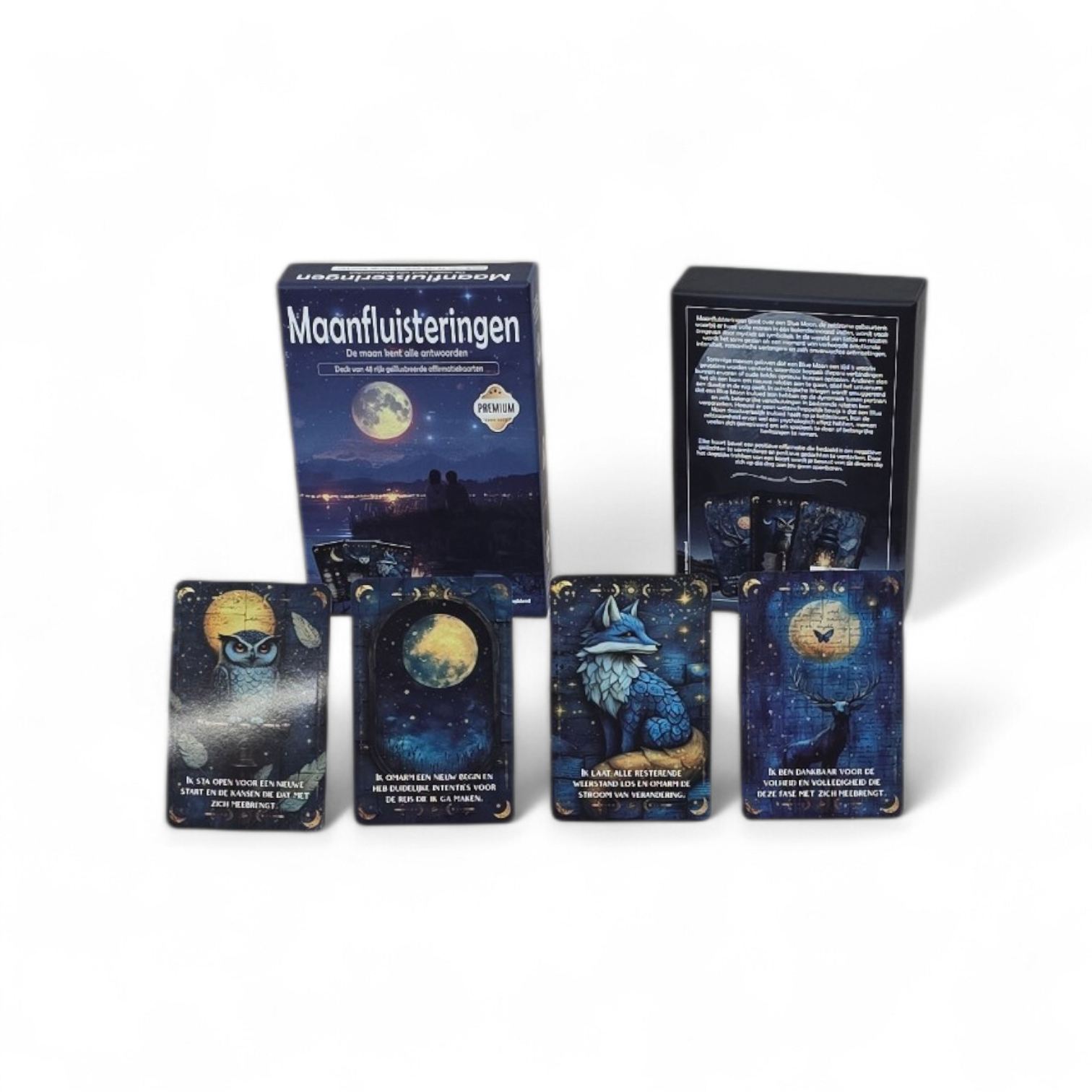 Maanfluisteringen (positieve affirmatiekaarten)