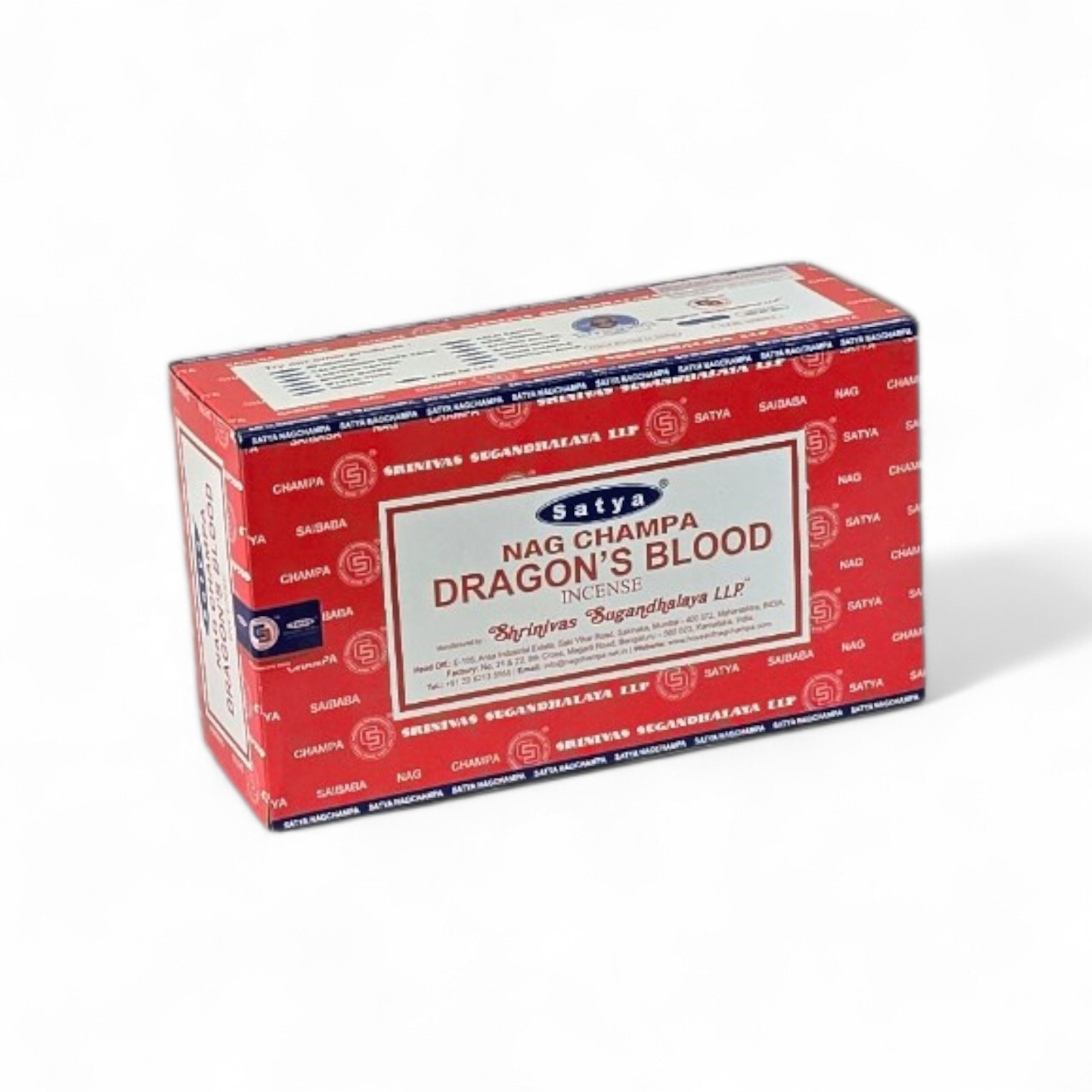Satya Dragons blood uit de Value for Money serie van Nag Champa verpakt doos à 12 x 15 gram