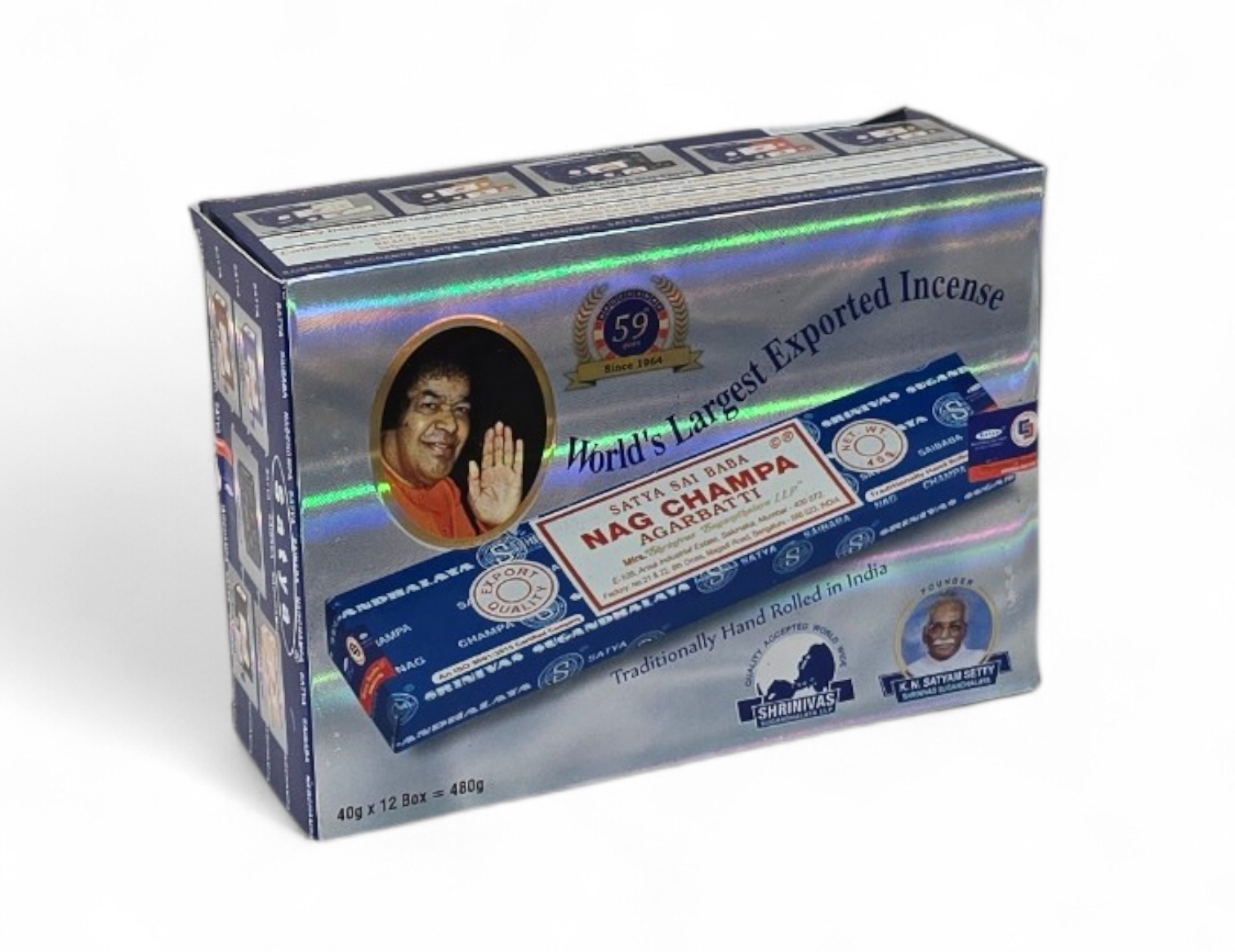 Wierook Nag Champa van Satya Sai Baba doos 12 pakjes à 40 gram