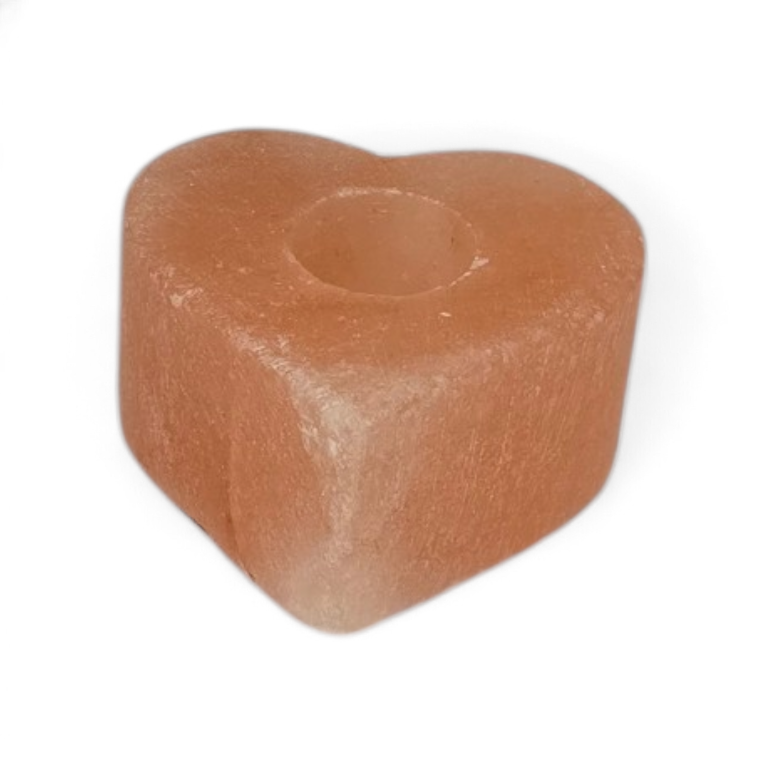 Hartvormige zoutsteen theelichthouder (tijdelijk uitverkocht)