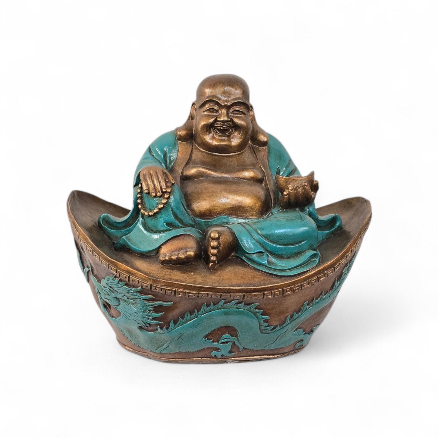 Houten lachende Boeddha (Hotei)