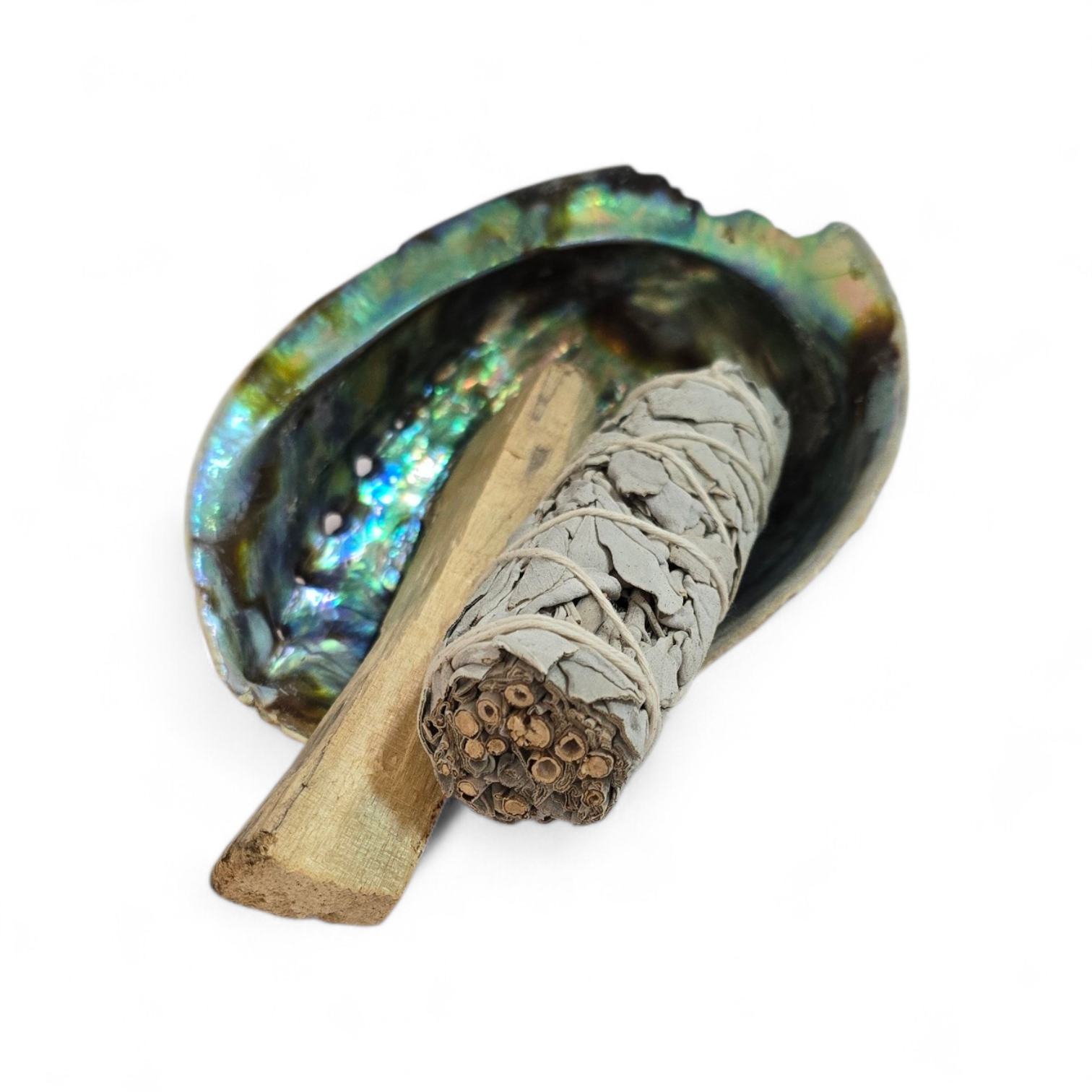 Reiniging set Abaloon schelp, saliebundel en palo santo stukje