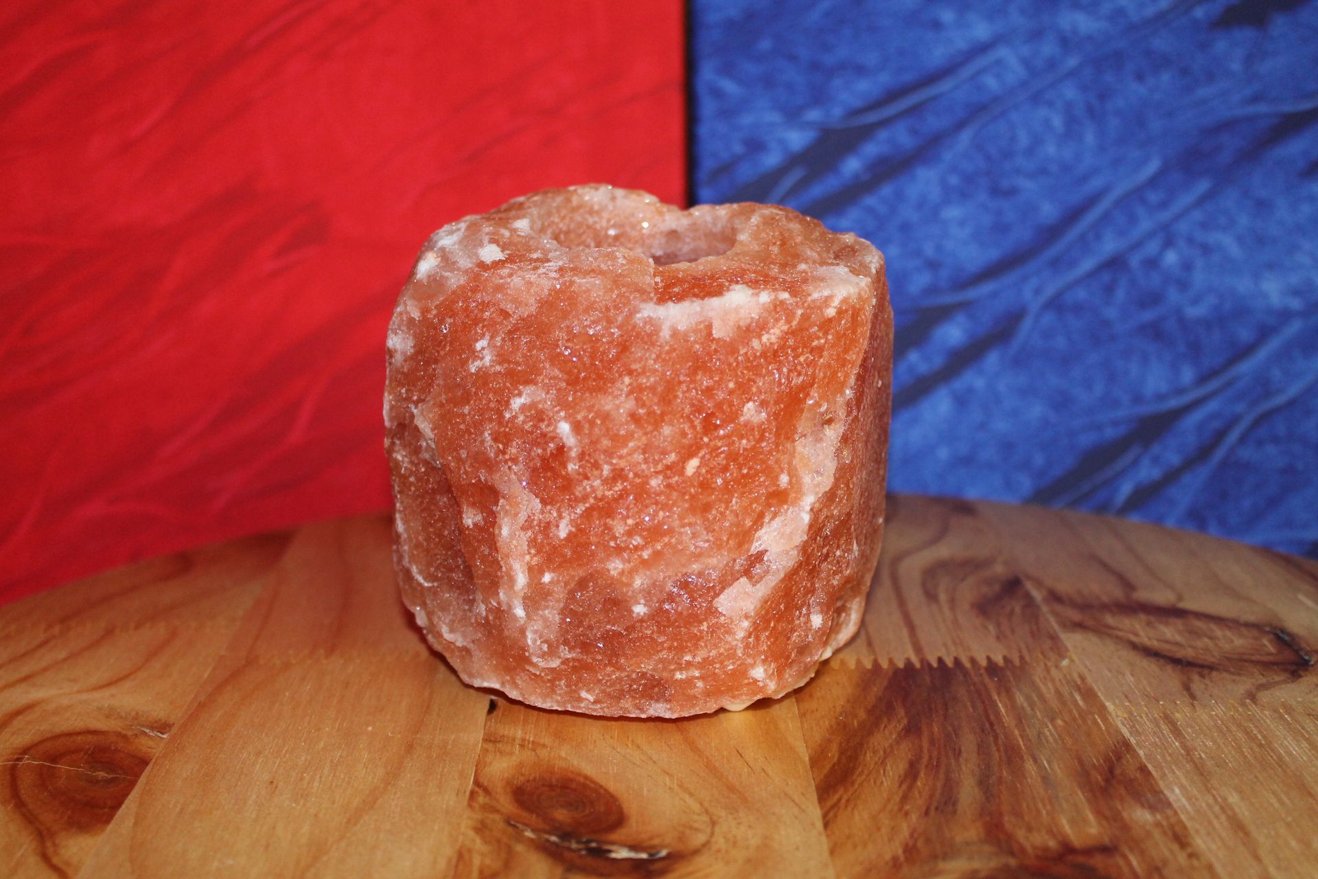 Zoutlamp waxinelichthouder rood