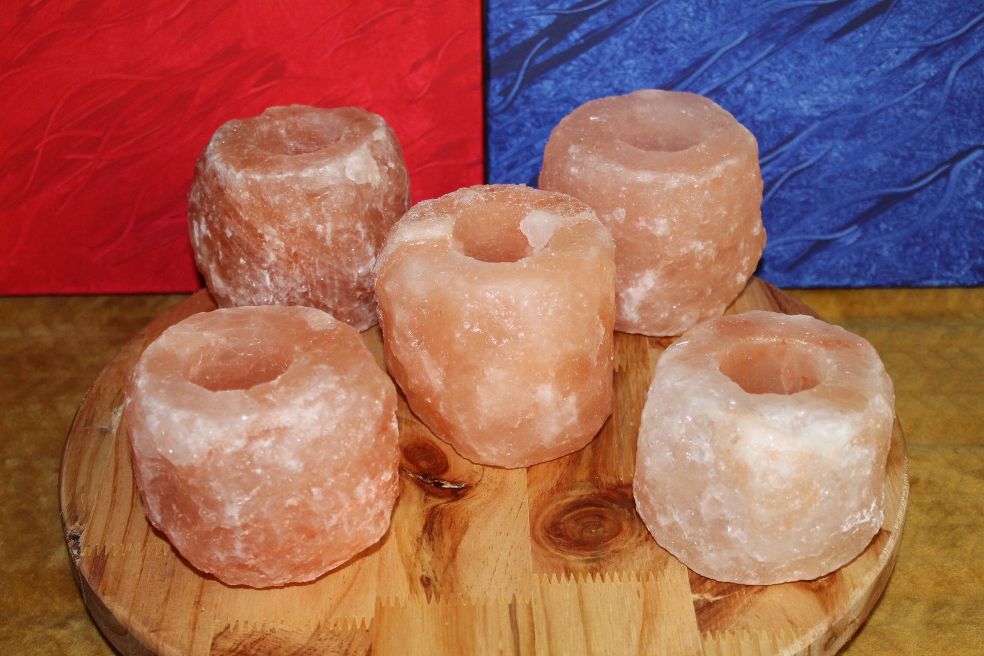 Oranje zoutlamp waxinelichthouder