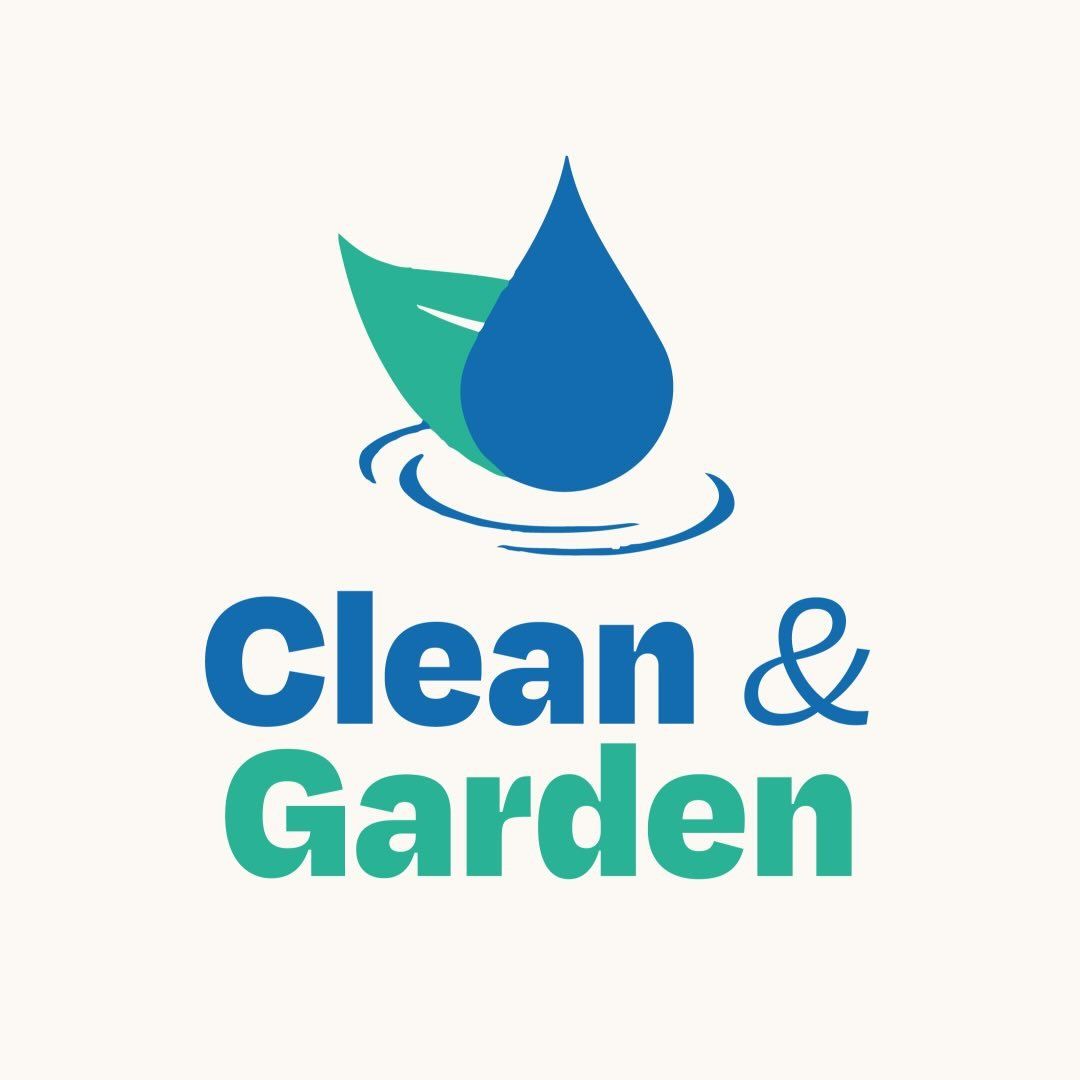 Logotipo: gota de agua azul y hoja verde sobre agua ondulada, texto