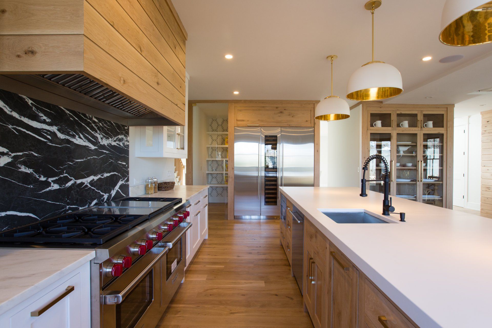Wooden Cabinets & Gas Range | Custom Kitchen Cabinets | Domestic Kitchen Inc.