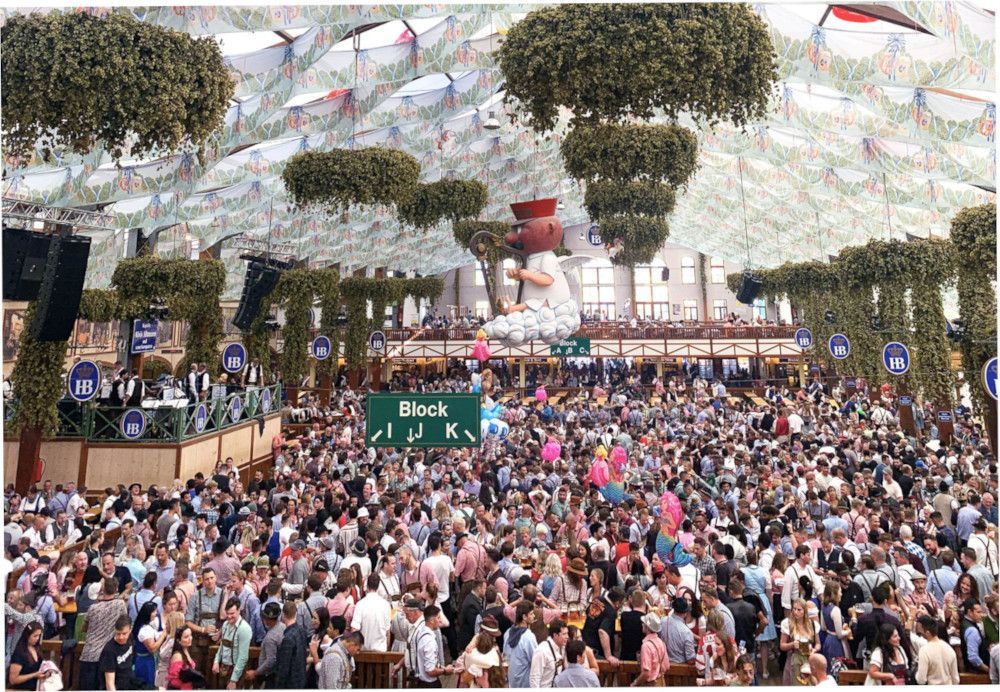 Oktoberfest tours inside Hofbräu tent