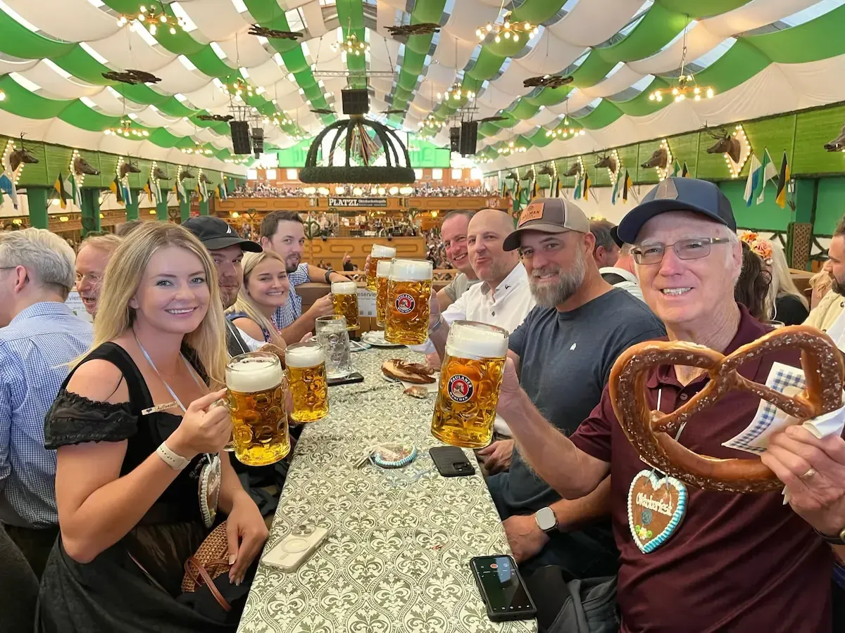 Oktoberfest tour package in Hofbräu tent