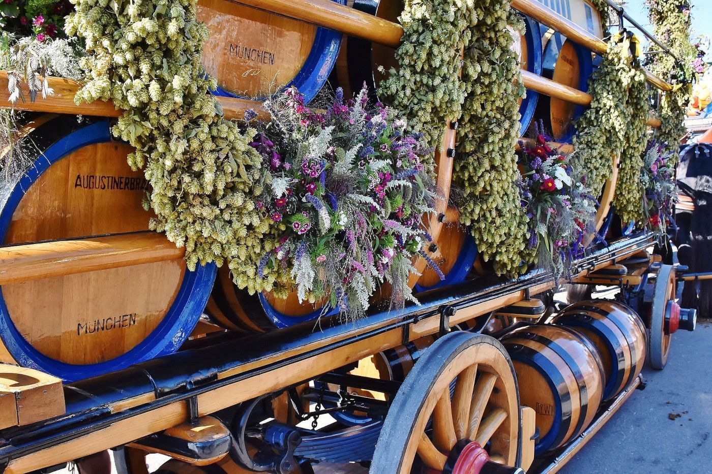 Traditional Oktoberfest horse carriage for beer