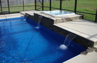 Pool Designers —  Pool With Three Free Flow Water in Daphne, AL