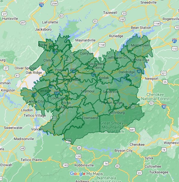 A map of the state of north carolina with a green border.