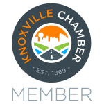 A logo for the knoxville chamber of commerce.