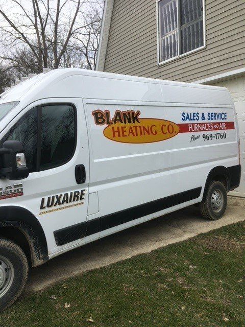 Side Of Service Van — Ashtabula, OH — Blank Heating Company Inc