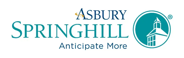 The logo for asbury springhill anticipate more