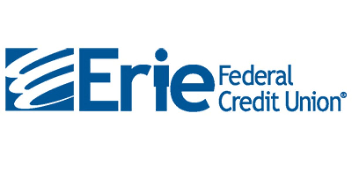 The logo for the federal credit union is blue and white.